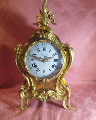 orologio da tavolo in bronzo dorato,stile luigi xv