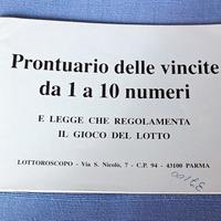 prontuario delle vincite vintage 