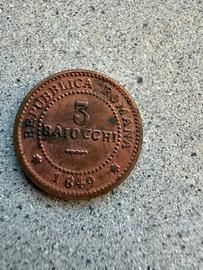 3 Baiocchi repubblica romana 1849