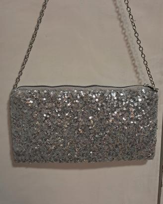Borsetta argento in pailettes