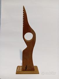 Scultura  pesci cane legno figure animali