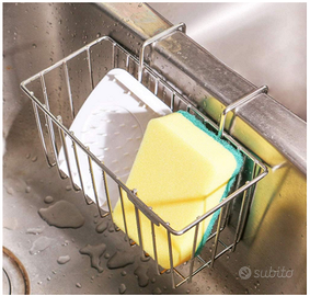 Porta Spugne da Cucina In Acciaio Inox per Lavello