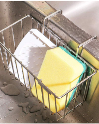 Porta Spugne da Cucina In Acciaio Inox per Lavello