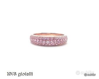 Anello oro rosa con zaffiri