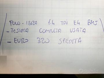 Testata completa usata polo-ibiza 1.4 tdi e4 bms