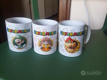 3 Tazze Super Mario Nintendo - Luigi Daisy Bowser