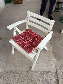 Sedie giardino vintage pieghevoli in legno