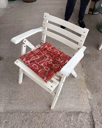 Sedie giardino vintage pieghevoli in legno