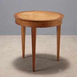 Tavolino Art Decò in Legno Esotico Piano in Radica