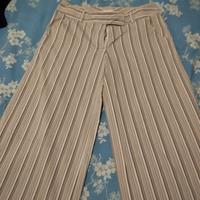 pantalone gamba larga a righe 