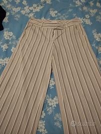 pantalone gamba larga a righe 