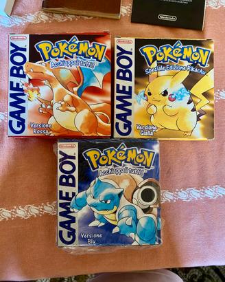 3 giochi pokemon game boy 100 % originali