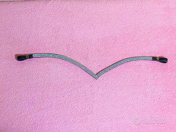 frontalino in vero cuoio argento