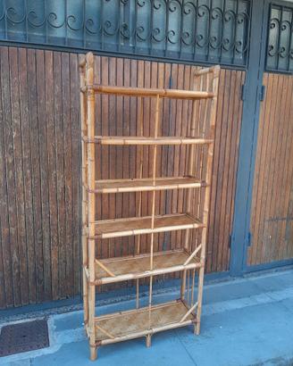 GRANDE LIBRERIA IN BAMBOO ANNI 70