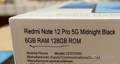 Smartphone Xiaomi Redmi Note 12 Pro 5G