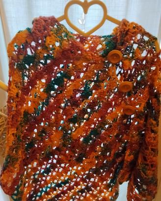 Poncho stile Missoni realizzato all'uncinetto