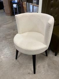 poltrona boucle altezza seduta 45cm nuova
