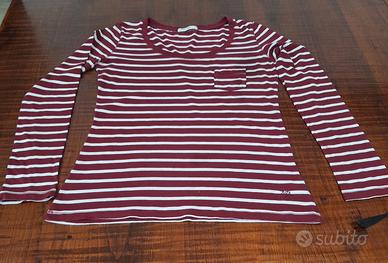 t-shirt bordeaux a righe - taglia s