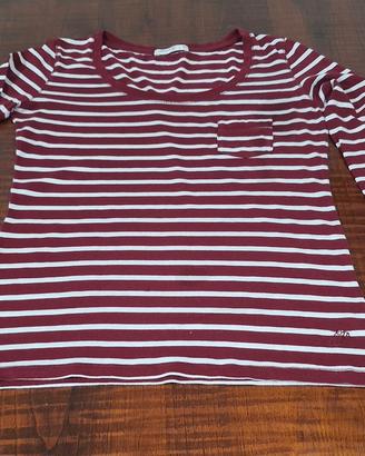 t-shirt bordeaux a righe - taglia s