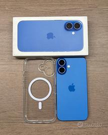 iPhone 16 128GB blu, PERFETTO 100% batteria