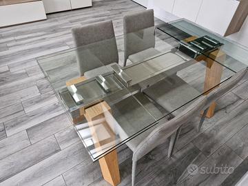 tavolo in vetro allungabile 