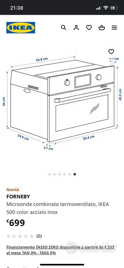 FORNEBY microonde combinato termoventilato, IKEA 500 color acciaio inox -  IKEA Italia