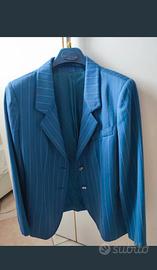 Blazer donna blu gessato 