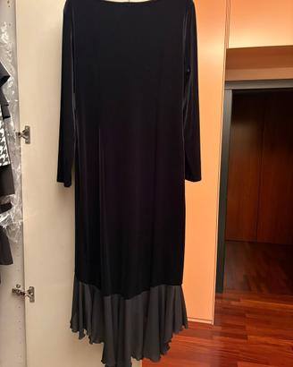 Vestito da sera lungo in velluto nero