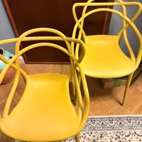 Kartell coppia sedie Masters giallo ocra