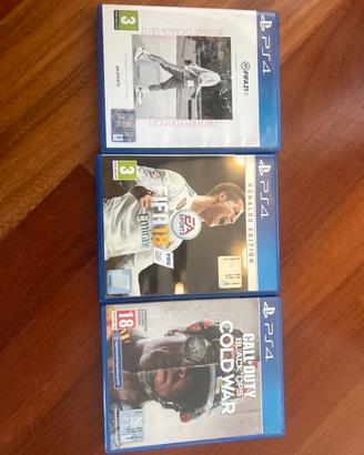 call of duty cold war, fifa 21, fifa 18 per ps4