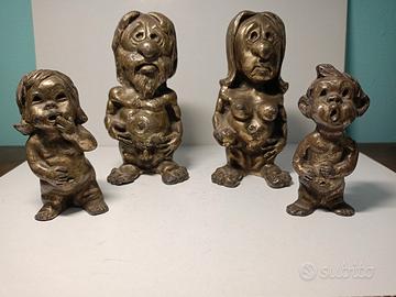 famigliola in peltro argentato vintage