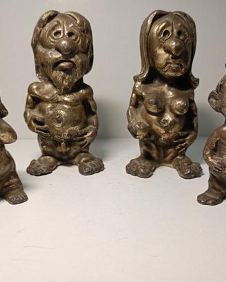 famigliola in peltro argentato vintage