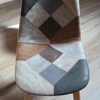 SEDIE PELLE ECOLOGIA E LEGNO