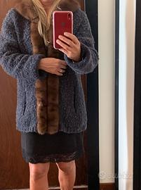 Giaccone con inserti visone selvaggio