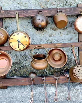 Miniature in rame utensili cucina vintage