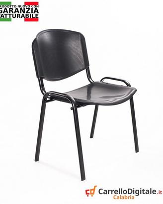 Sedia per sala d'attesa conferenza Plastica NERA