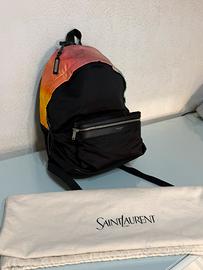 Zaino Saint Laurent Tie Dye Satin Backpack nero