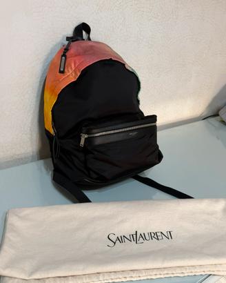 Zaino Saint Laurent Tie Dye Satin Backpack nero