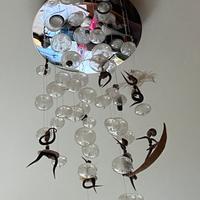 Lampadario cascata bolle in vetro soffiato