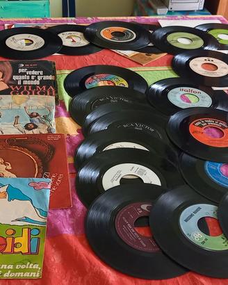 40 vinili 45 giri anni 60/70/80 heidi,goggi,ranier