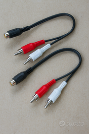 Cavo RCA 1 femmina a 2 maschi RCA 0.20mts Confezio