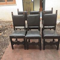 Set di 6 sedie antiche - stile Rinascimento