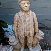 Statua da giardino vintage in pietra - Il Lattaio