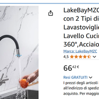 Rubinetto a Muro per Cucina Flessibile 360° NUOVO