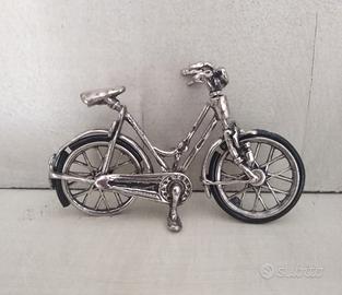 Bicicletta Miniatura Argento 800 Anni 70