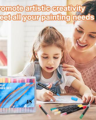 48 pennarelli acrilici a doppia punta