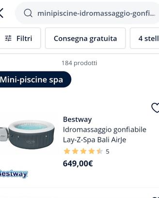 IDROMASSAGGIO DA ESTERNO BESTWAY LAY Z SPA 6 POSTI