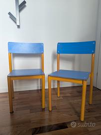 coppia di sedie bambini industrial/scolastico 