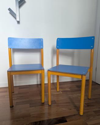 coppia di sedie bambini industrial/scolastico 