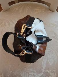 Borsa pelle e cavallino a secchiello